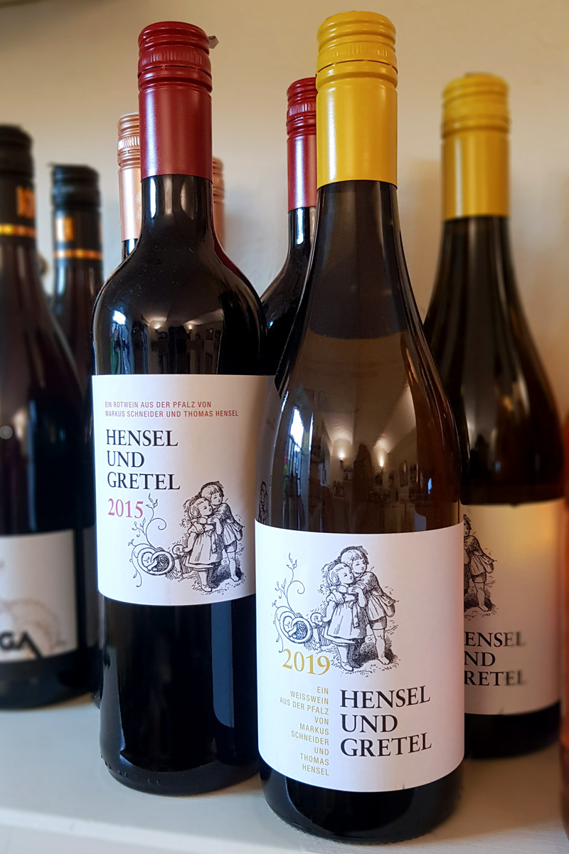 Rotwein Weißwein aus der Pfalz Hensel und Gretel